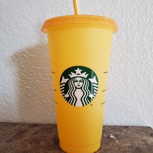 Yellow color changeing starbucks cold cup